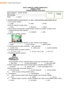 Soal Sumatif Akhir Semester 1 Akidah Akhlaq Kelas 1 PDF