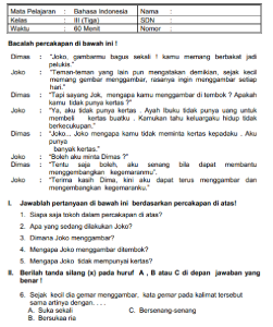 Menguasai Materi Bahasa Indonesia Kelas 3 SD Semester 1 Kumpulan Soal