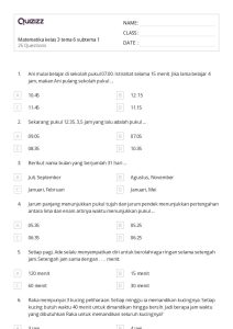 50 lembar kerja Hari Minggu dan Bulan pada Kalender untuk Kelas 3 di