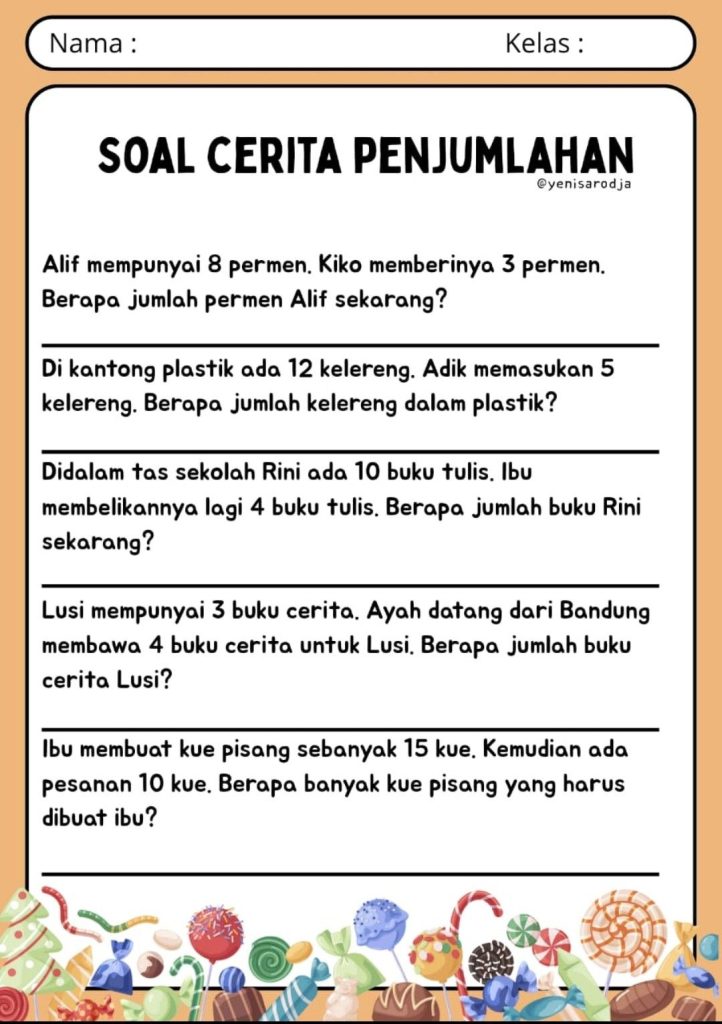 5 Soal Cerita Penjumlahan Kelas 3 yang Wajib Diketahui Siswa