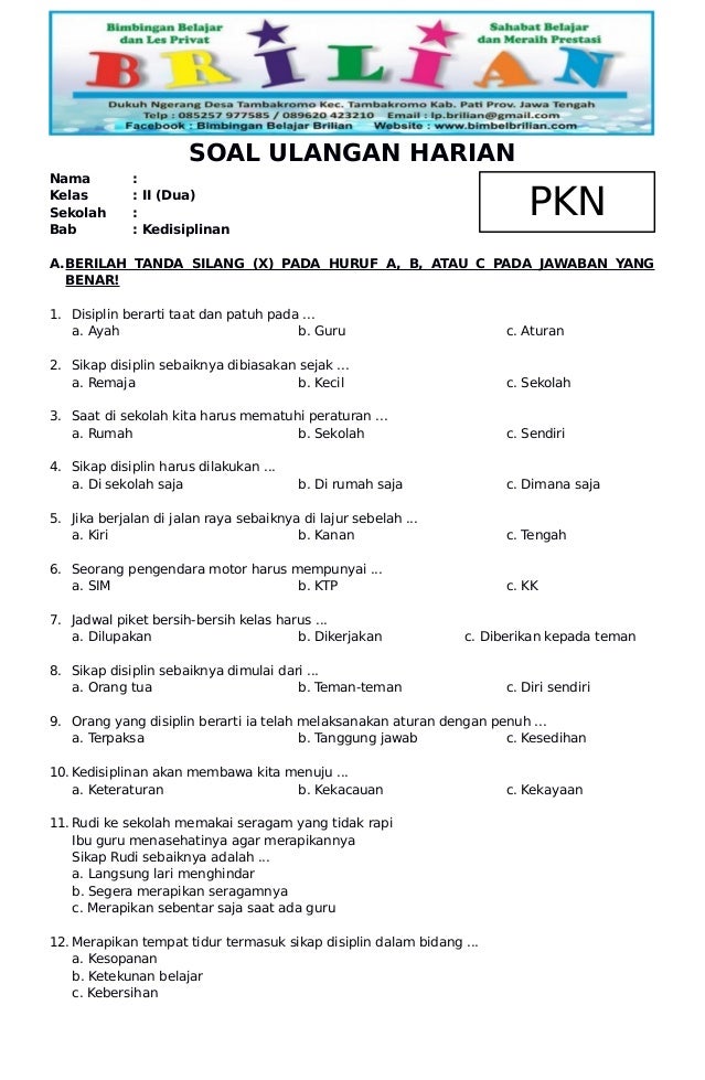 50 Contoh Soal PKN Kelas 3 Semester 2 Terbaru Untuk Latihan Ujian Biar Nilai Maksimal