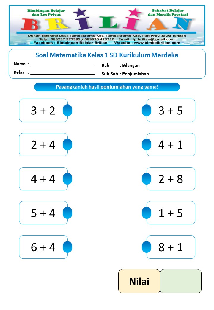 50 Soal Latihan Matematika Kelas 1 SD Terbaru 2026 yang Wajib Dipelajari Agar Nilai Bagus