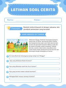 Worksheet Soal Cerita Bahasa Indonesia PDF