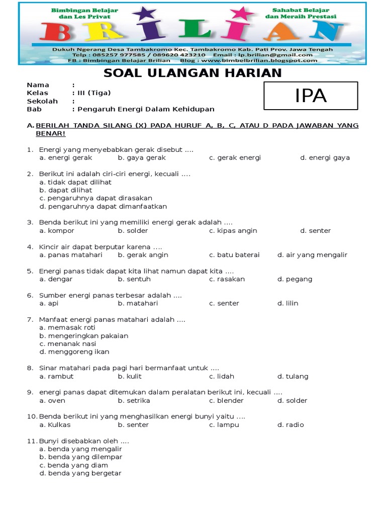 7 Rahasia Mudah Kuasai Soal IPA Kelas 3 Semester 2 Tentang Energi Sebelum Ujian Dimulai