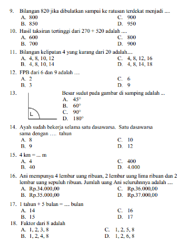 5 Soal Matematika Kelas 4 Semester 1 dan Kunci Jawaban STS 2026 Wajib Dikuasai 5 Soal Matematika Kelas 4 Semester 1 dan Kunci Jawaban STS 2026 Wajib Dikuasai