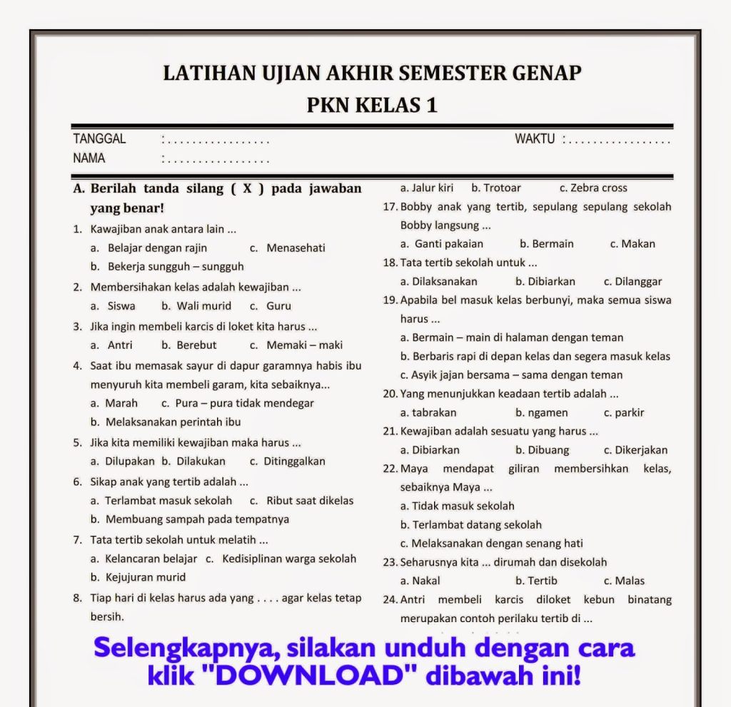 7 Rahasia Menjawab Soal PKN Kelas 3 Tema 6 Agar Nilai Ujian Anak Langsung Meroket Tajam
