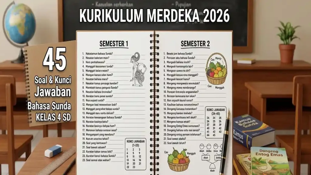 7 Soal Bahasa Sunda Kelas 4 dan Kunci Jawaban yang Sering Muncul 2026