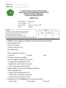 Uji Pamahaman Basa Sunda Kelas 4 Semester 1 Latihan Soal Pikeun Murid