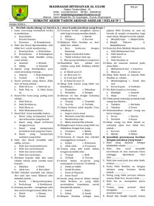 Soal Akidah Akhlak Kelas IV MI Al Ulum PDF