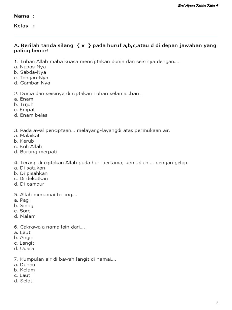 Menjelajahi Dunia Keimanan Panduan Lengkap Soal Agama Kelas 4