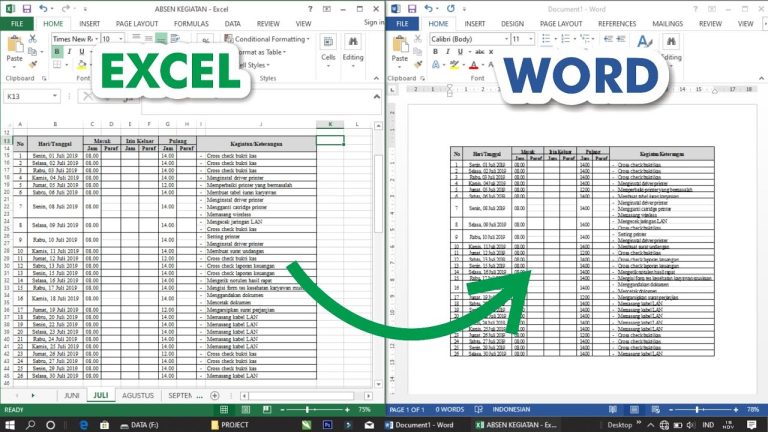 3 Cara Copy Excel ke Word Agar Angka di Excel di Konvert ke Word Tidak Berubah dan Rapi