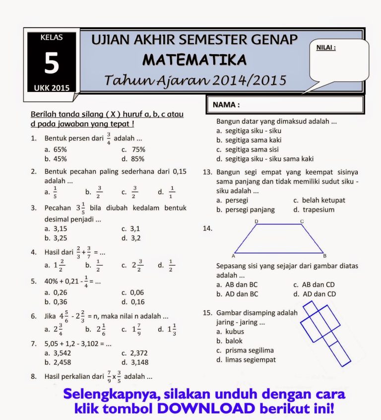 5 Bocoran Soal PTS MTK Kelas 9 Semester 1 dari Portal Edukasi Guru dan Siswa 5 Bocoran Soal PTS MTK Kelas 9 Semester 1 dari Portal Edukasi Guru dan Siswa