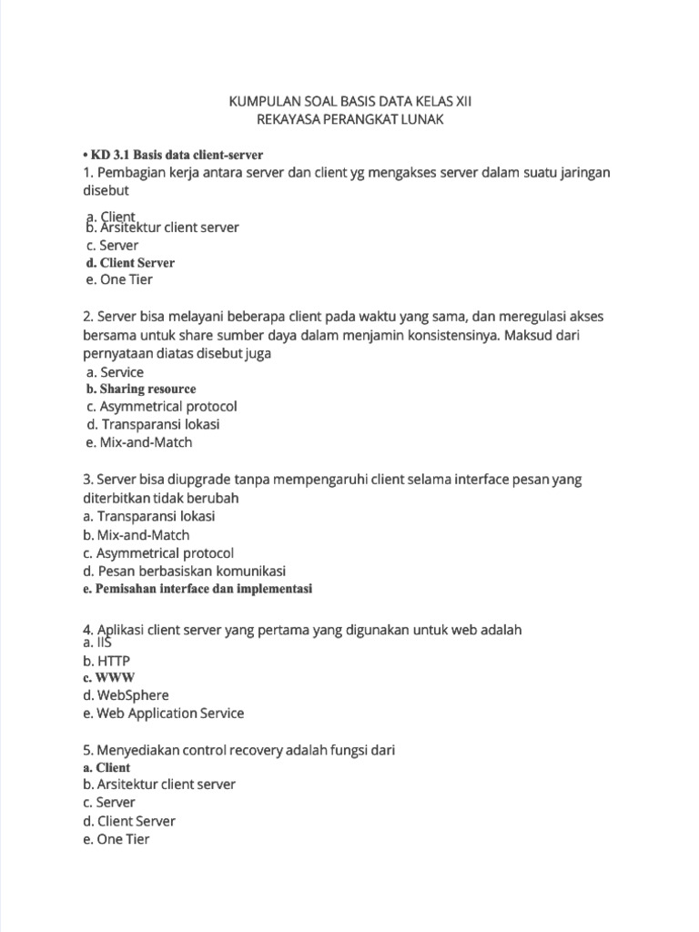 5 Contoh Soal Basis Data Kelas 12 Semester 2 yang Wajib Dikuasai Sebelum Ujian