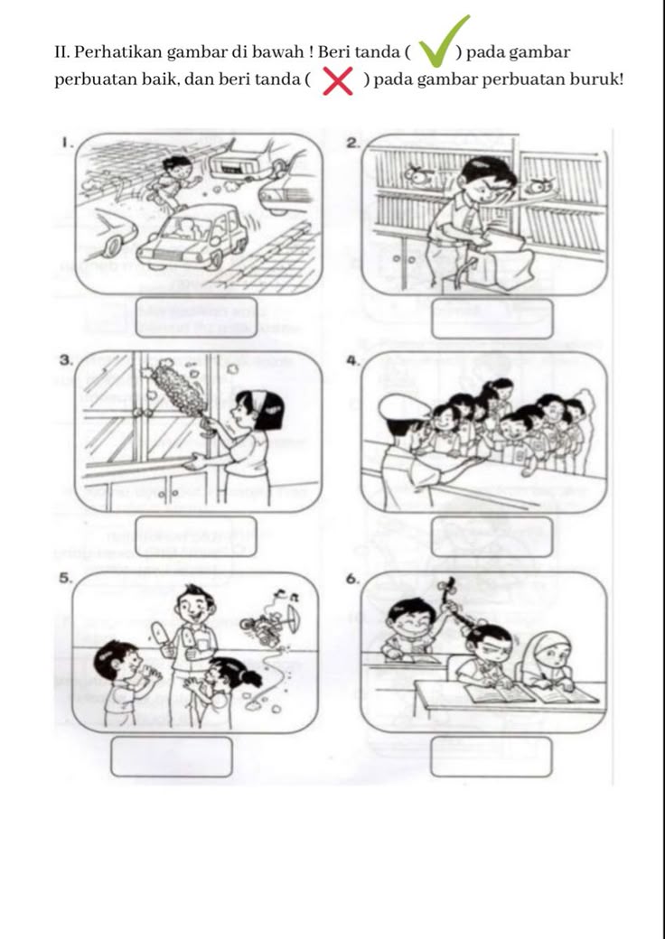 Worksheet perilaku baik dan buruk Lembar kerja anak tk tema