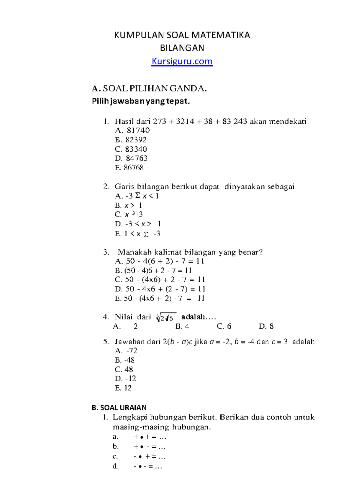 Soal Ujian Pilihan Ganda Agama Islam Kelas 6 Semester 1 2025