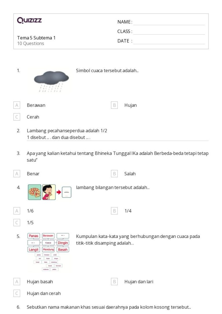 5 Soal Kelas 3 Tema 5 Subtema 1 Siap Cetak, Ini Rahasianya!