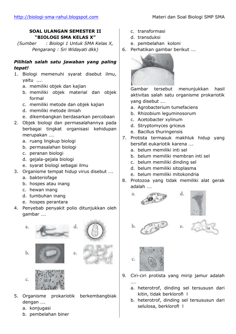 Ternyata Ini Soal Biologi Kelas 10 Semester 1 yang Wajib Kamu Kuasai di 2026