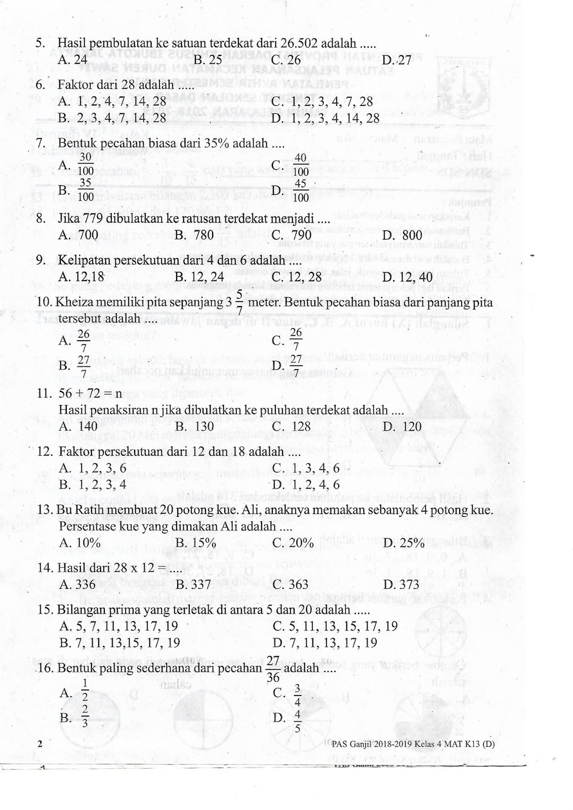 7 Rahasia Donload Soal Matematika Kelas 4 K13 Revisi yang Wajib Diketahui Sebelum Ujian