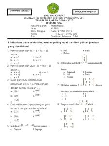 Contoh Soal Matriks Dan Jawabannya Kelas 11 Pilihan Ganda