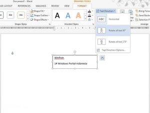 Cara Mengubah Arah Text di Word 2013 WinPoin