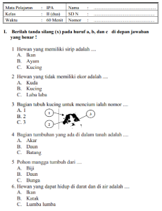 Mengasah Kecerdasan Sejak Dini Contoh Soal Olimpiade IPA Kelas 2 SD