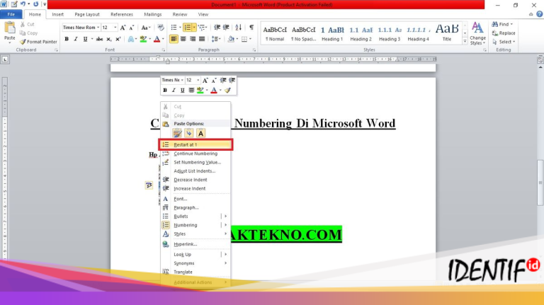 Ternyata Semudah Ini Mengubah Angka Banyak yang Salah Urut di Word Tanpa Ribet