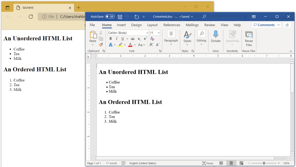 Transform HTML to Word in C Convert HTML to DOCX Online