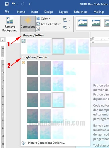 mengubah background di word menjadi satu gambar buka title