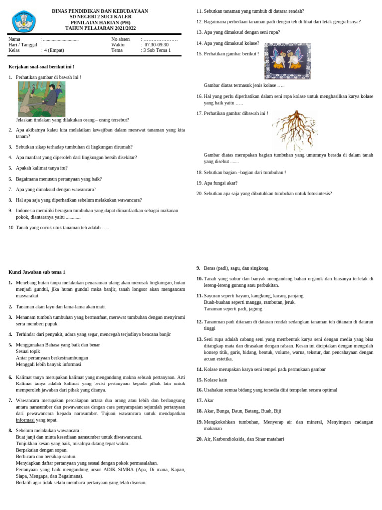 7 Tips Rahasia Pakai doc.soal ulangan harian kelas 4 tema 3 subtema 3 Agar Nilai Meningkat
