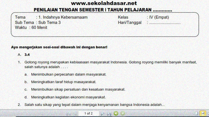 Latihan Soal Pilihan Ganda Kelas 4 Tema 1 Subtema 3 Ini Ternyata Ampuh Raih Nilai Sempurna
