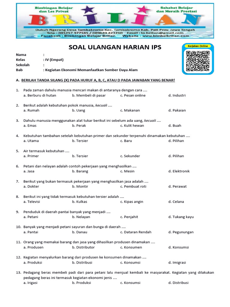 Wajib Tahu! 15 Soal Pilihan Ganda IPS Kelas 4 Pemanfaatan Sumber Daya Alam Terbaru